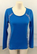 ACX Women&#39;s Blue Long Sleeve Scoop Neck Fitted Athletic Activewear Top S... - £9.47 GBP