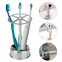 Stainless Steel Toothbrush Holder Toothpaste Stand Bathroom Household Freestand - £13.61 GBP