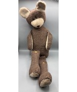 Handmade Brown &amp; Beige Teddy Bear Stuffed Toy 34&quot; Rustic Country - $24.28