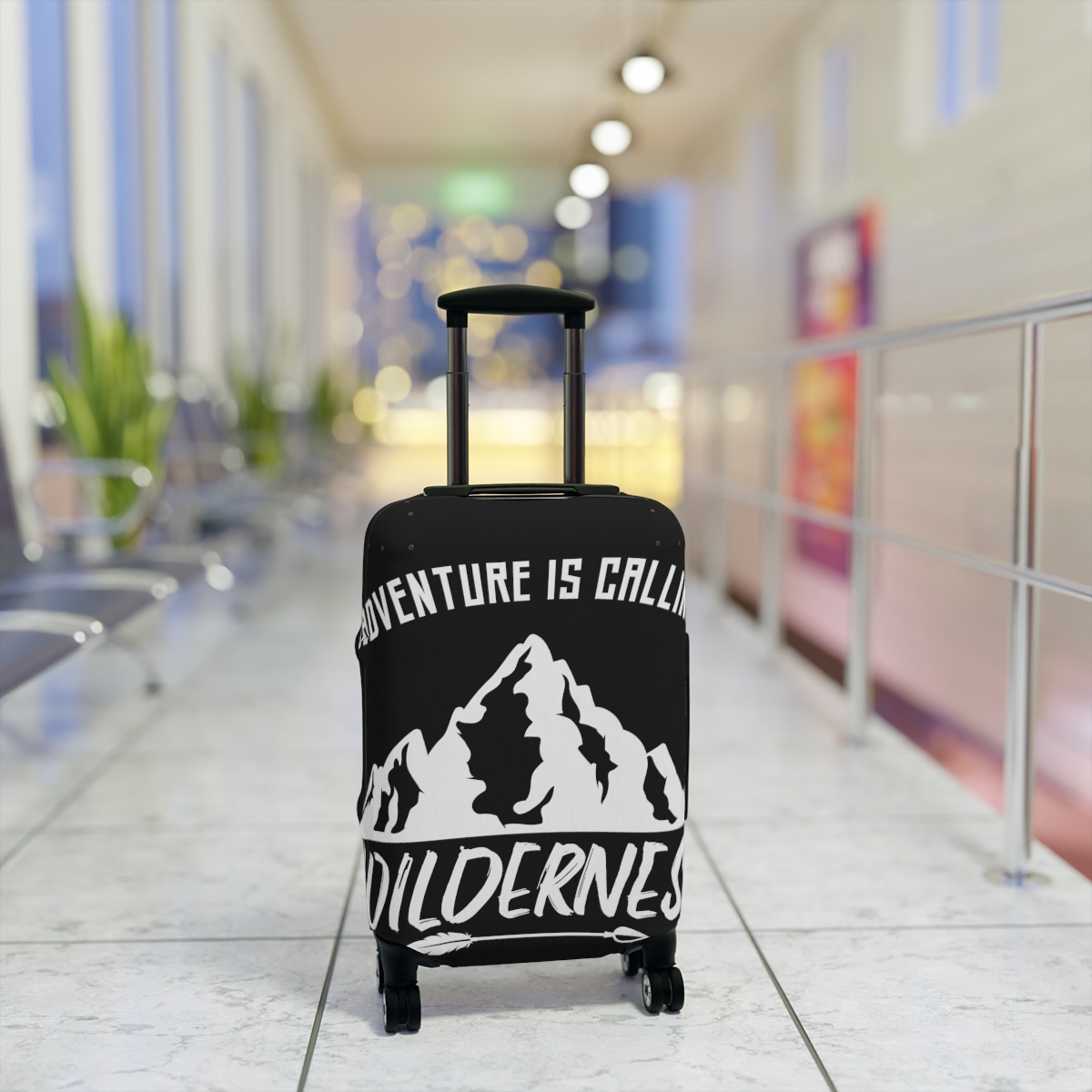 Primary image for Adventure is Calling! Black and White Luggage Cover for Stylish Travelers - Adve