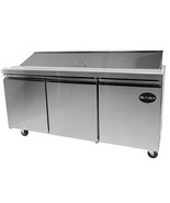 NEW 71&quot; 3 DOOR 18 PANS SANDWICH SALAD REFRIGERATOR PREP TABLE COOLER CAS... - €2.797,44 EUR