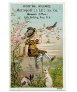 Circa 1890 Metropolitan Life Insurance trade card little boy w/ flute &amp; ... - $19.99