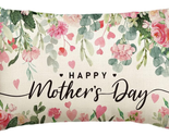 Mother&#39;s Day Gifts for Mom, Happy Mother&#39;S Day Flower Throw Pillow Cover... - £15.98 GBP