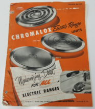 Chromalox Electric Range Units Catalog 1949 Wiegand Company Parts Stove - £18.90 GBP