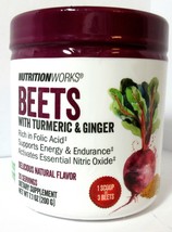 Nutrition Works Beets w/ Turmeric & Ginger Powder Drink Folic Acid 7.1oz 200g - £23.39 GBP
