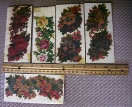 5 Vintage Victorian Roses Flowers diecut scrap embossed tole painting st... - $26.72
