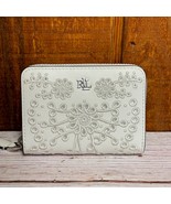 RALPH LAUREN Eyelet Embroidered Leather Zip Wallet - €72,62 EUR