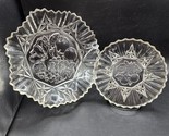 Vintage Federal Glass Embossed Fruit Pattern Bowl &amp; Plate Set - Unusual ... - £14.96 GBP