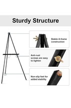 65&quot; A-Frame Tripod Easel Stand, Wooden Display Easel with Adjustable Canvas - $16.45