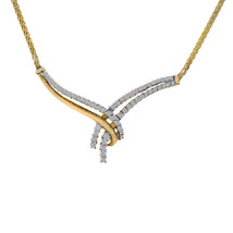 0.65 Carat Round Cut Diamond Necklace 14K Yellow Gold - £709.22 GBP