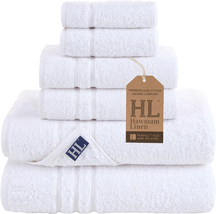 White Bath Towels Set 6-Piece Original Turkish Cotton Soft, Absorbent an... - $60.38