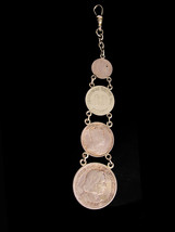 Antique Coin Fob - Pocketwatch Fob Chain - 1892 coin - Columbian Half Dollar - £232.45 GBP