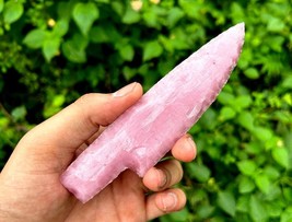 5.5-6&quot; Rose Pink Quartz Optic Glass Knapped Knives – Crystal Athames for... - $29.71