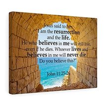 Express Your Love Gifts Scripture Canvas I Am The Resurrection John 11:25-26 Chr - £110.81 GBP
