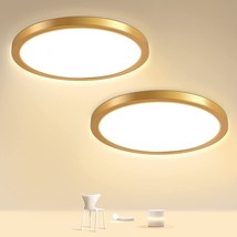 Kitchen Lighting Fixture - Ceiling Flush Mount Modern Led Gold Hallway Lamp 2 - £49.95 GBP