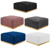 36” Channel Tufted Velvet Ottoman Individually Wrapped Spring Coils – 5 Colors! - £321.04 GBP+