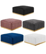 36” Channel Tufted Velvet Ottoman Individually Wrapped Spring Coils – 5 ... - $706.32 CAD
