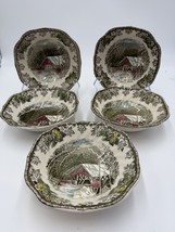 Vintage Johnson Bros The Friendly Village Porcelain English Bowls Set 5 ... - €42,37 EUR