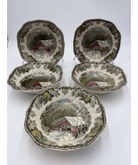 Vintage Johnson Bros The Friendly Village Porcelain English Bowls Set 5 ... - $49.50