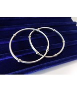 2 Flexible Italian Sterling Silver Beaded Stretch Bangle Bracelets - €32,73 EUR
