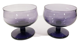 Amethyst Purple Sherbert Sorbet Footed Dishes Set of 2 Simple Elegance - $14.99