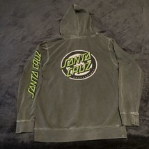 Santa Cruz Skateboards Green Hoodie Mens M Medium Sweatshirt Surfing Beach - £15.29 GBP