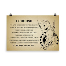Spartan Warrior Poster Inspiration Quotes Poster I Choose To Be Me Ver. 3 - £19.23 GBP+