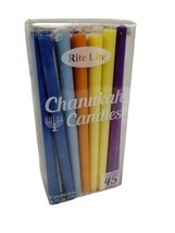 Rite Lite Chanukah Candles 45 Multicolor Pieces Fits Most Menorahs for Hanukkah - £8.71 GBP