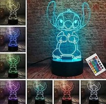 Stitch Night Light Lilo and Stitch 3D Led Table Lamp 16 Color Remote Control - $18.91