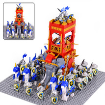 Medieval Blue Lion Knights Legion Army with War Elephant Minifigures Set C - £48.49 GBP