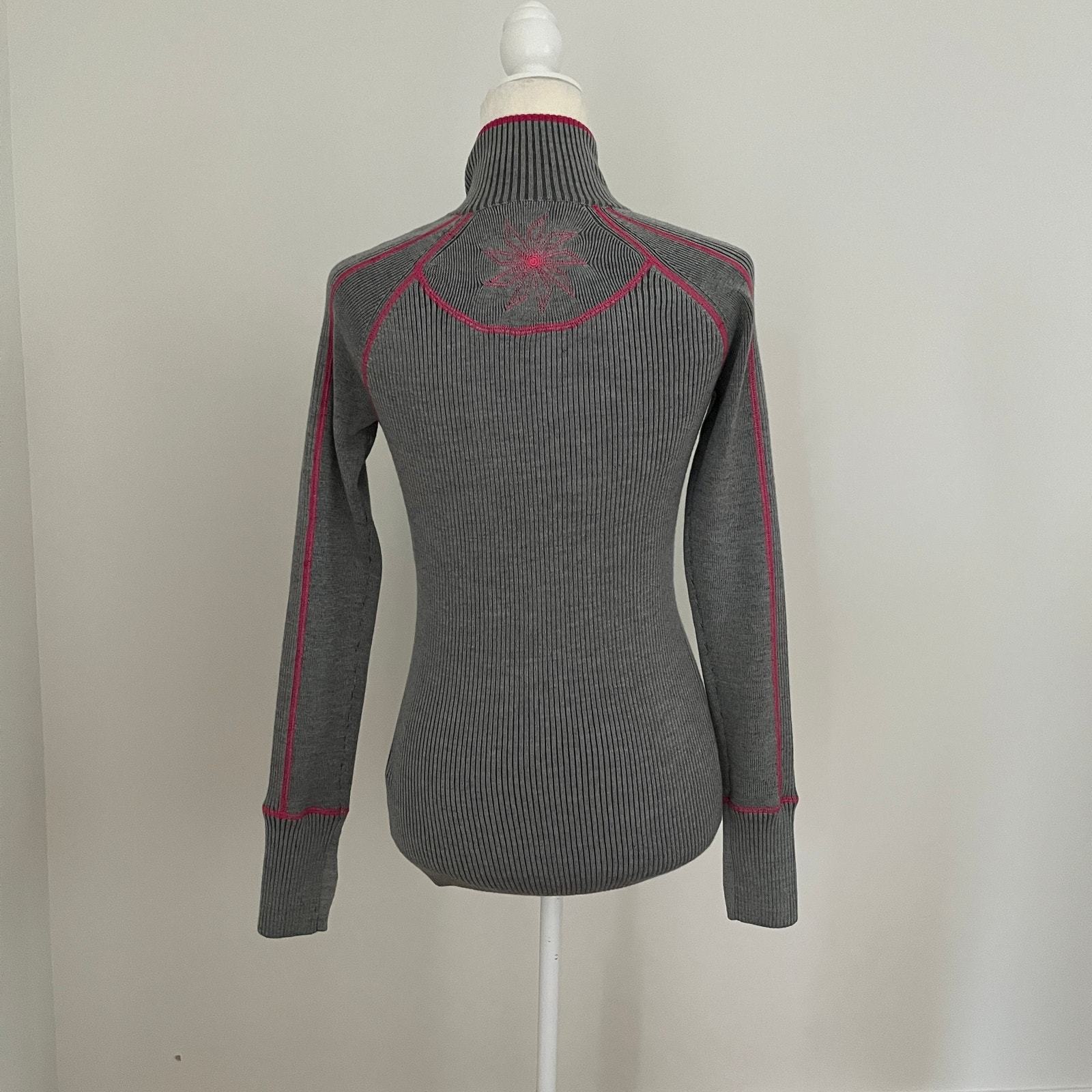 Athleta Women's Giant Slalom Full Zip Sweater Gray Pink Small Item image 4