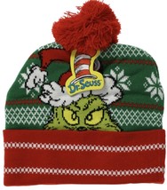 The Grinch Dr. Seuss Pom Beanie Hat Christmas One Size Youth Adult NEW FREE SHIP - £12.40 GBP