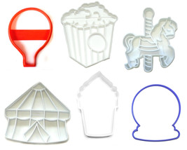 State County Fair Midway Carnival Rides Food Set Of 6 Cookie Cutters USA PR1350 - £11.15 GBP