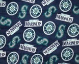 Seattle Mariners Navy MLB Major League Team Baseball Print Fleece Fabric... - £10.43 GBP