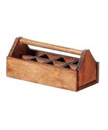 Dollhouse Miniature - Walnut Wooden Garden Tool Caddy Carrier - 1:12 Scale  - $7.99