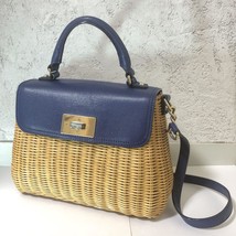 Kate Spade Straw Shoulder Bag Woven Crossbody Purse Beige Summer Style M... - $106.99