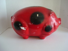 Large Red Chalkware  Piggy Bank - $40.00