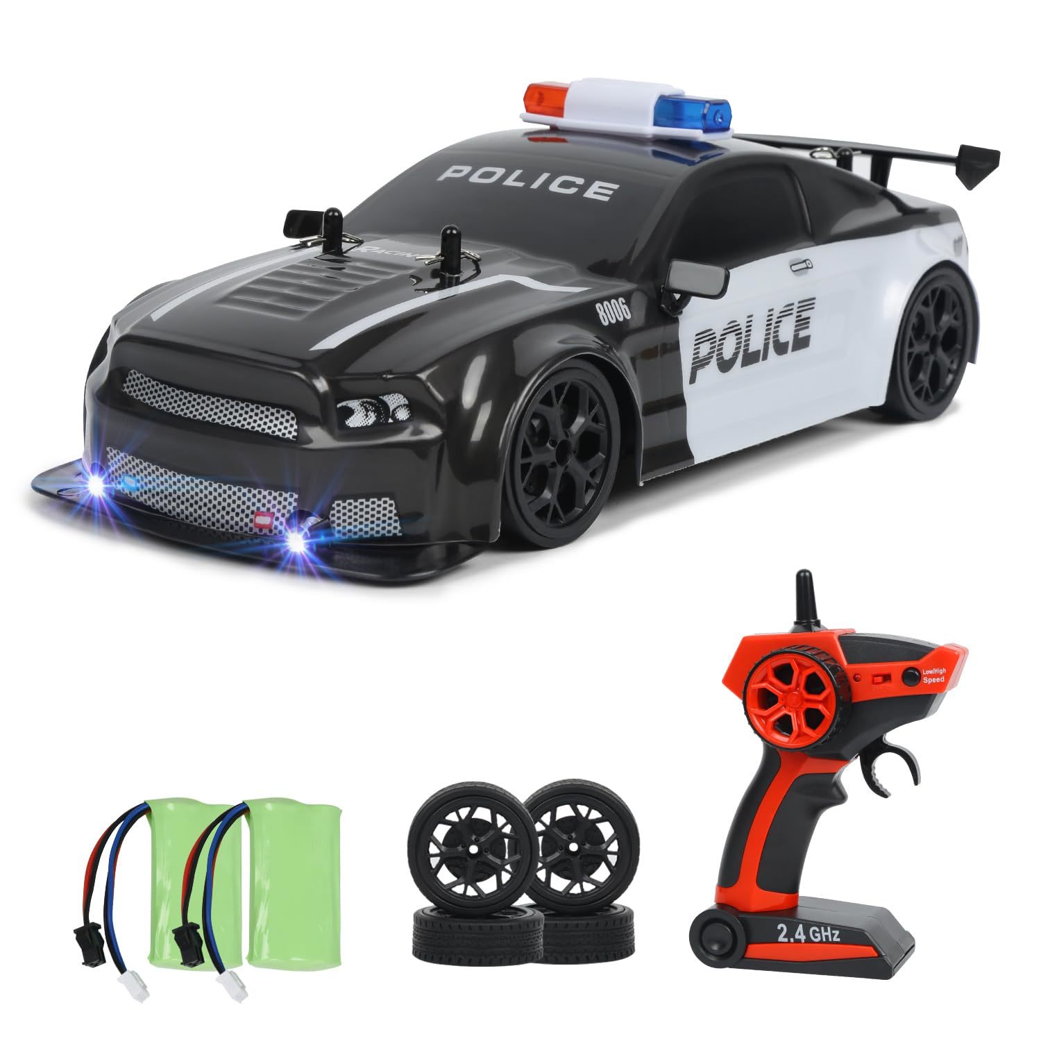 Rc Drift Police Car, 1:14 Remote Control Police Car 4Wd Drift Gt Rc Cars Vehicle