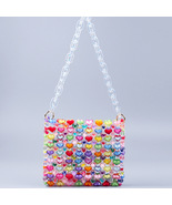 Acrylic Heart Handbag Shoulder Bag Handmade Beaded Bag - £47.37 GBP