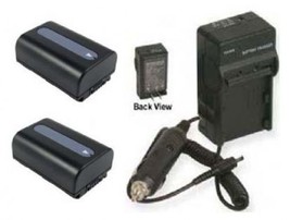 2 Batteries + Charger for Sony HDR-TD10E HDR-PJ50V DCRSX63 DCR-SX63E/S D... - £38.79 GBP