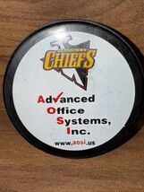 Early 2000's JOHNSTOWN CHIEFS Advanced Office System ECHL HOCKEY PUCK AD... - $9.50