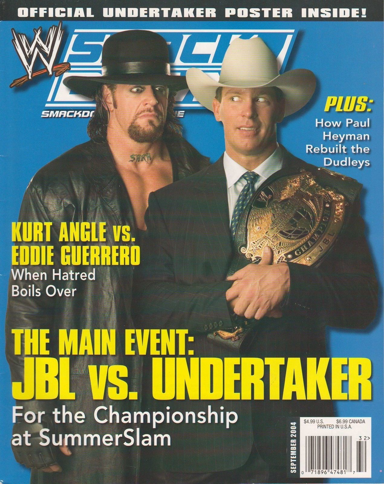Primary image for 2004 Smackdown Magazine Sept Issue : "JBL vs Undertaker" Cover NO Poster {126}