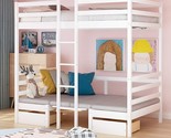 Multifunctional Twin Over Twin Bunk Bed, Turn Into Upperbed With Down De... - £812.29 GBP