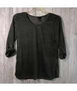 Rue 21 Women&#39;s Green Polyester 3/4 Button Tab Sleeve Pullover Shirt Blou... - $280.14 MXN