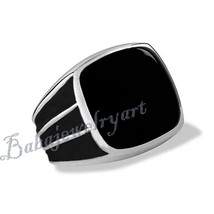 Natural Black Onyx Pretty Ring, 925 Sterling Silver Mens Gemstone Ring Onyx Ring - £81.91 GBP