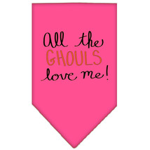 All the Ghouls Screen Print Bandana Bright Pink Small - £9.07 GBP
