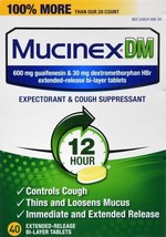 Mucinex DM Expectorant &amp; Cough Suppressant 12 Hour 40 Tablets (Exp:03/2025) - £15.56 GBP