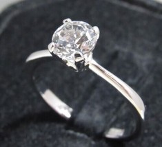 Sterling Silver 1ct Cubic Zirconia CZ Engagement Ring Sz 7.5 Ladie&#39;s 2.3... - $49.49