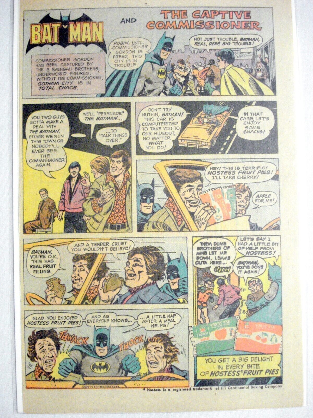 1976 Ad Batman and the Captive Commissioner Hostess Fruit Pies - $7.99