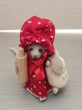 Handmade Felt Baker Mouse Holding Flour Bag &amp; Rolling Pin  - £3.07 GBP